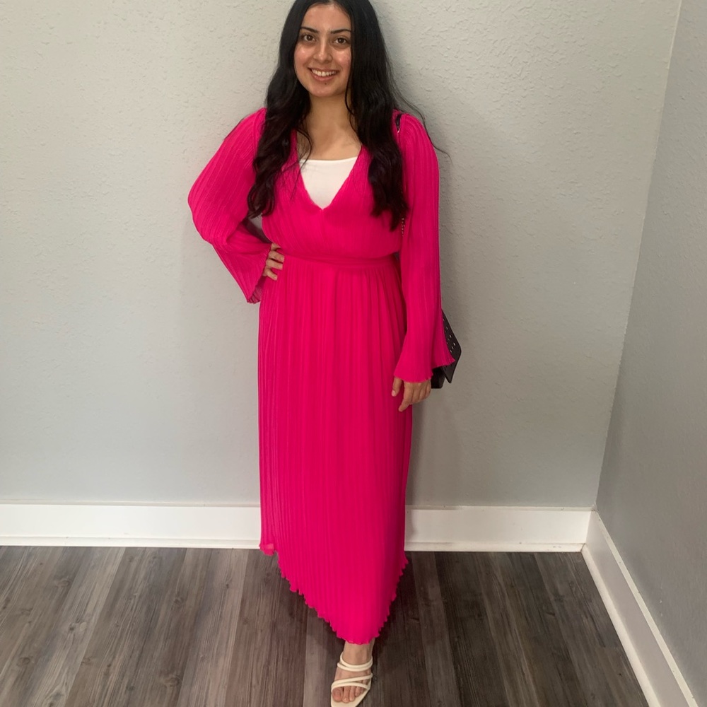 Zara Fuchsia Long Sleeve Dress